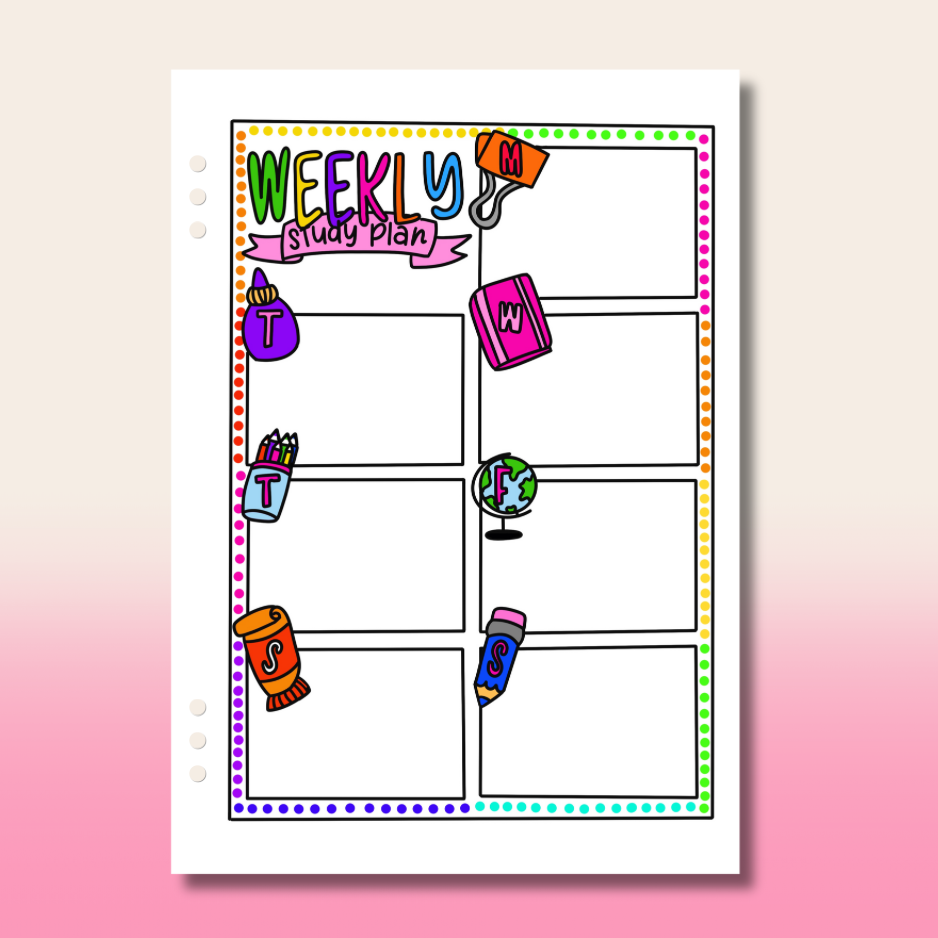 Weekly School Planner - Single Page