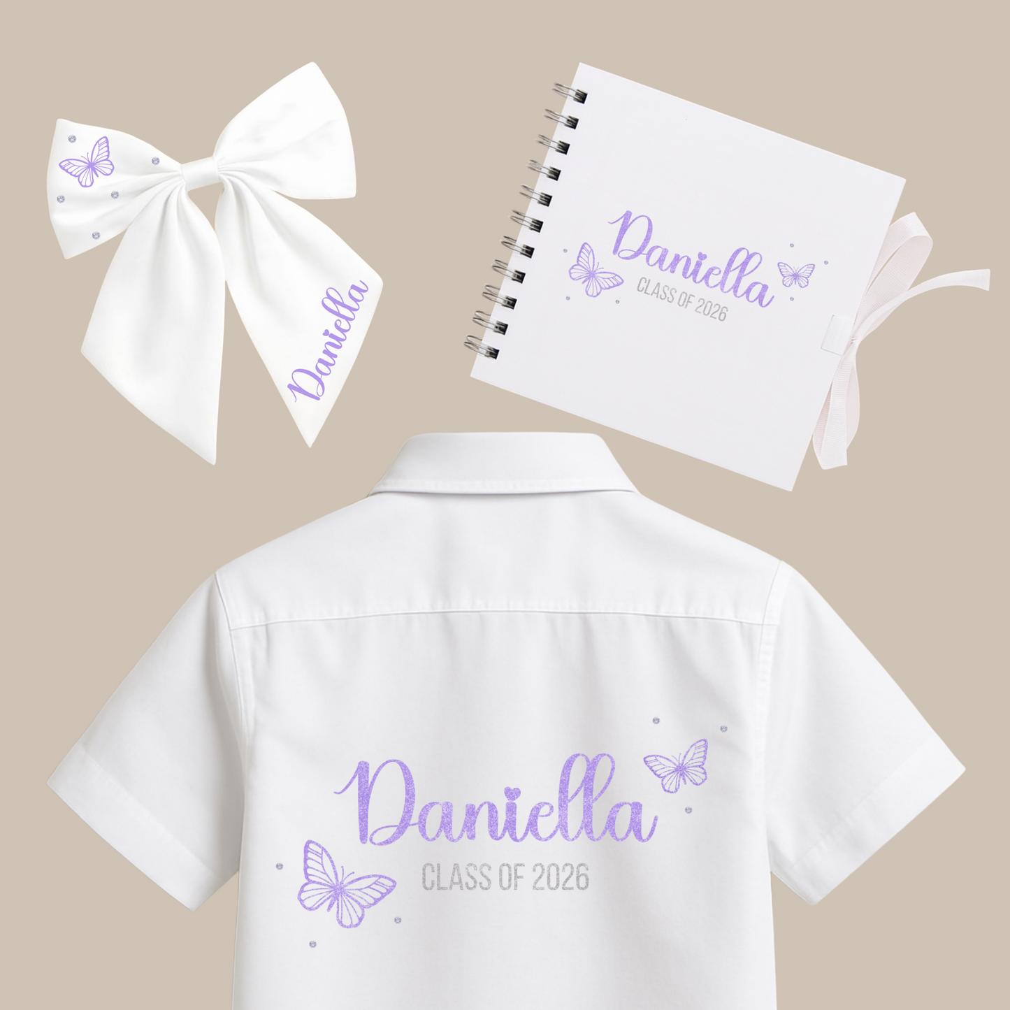 Personalised School Leavers Shirt - Butterfly Bliss