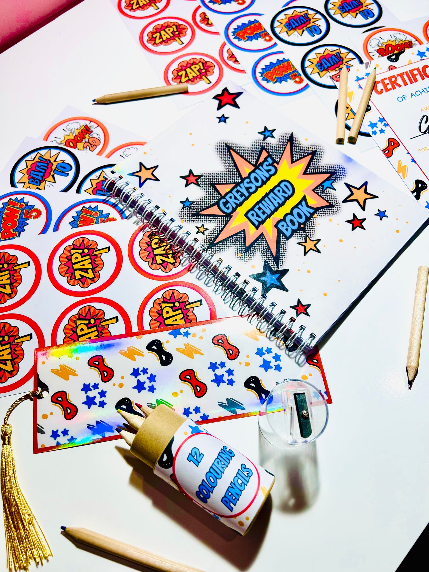 Personalised Superhero Reward Book Set