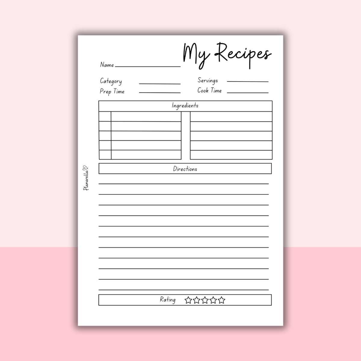 My Recipes - Set of 20 Pages
