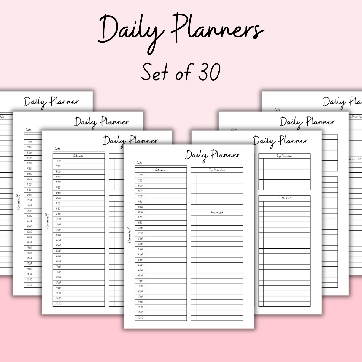 Daily Planner - Set of 30 Pages