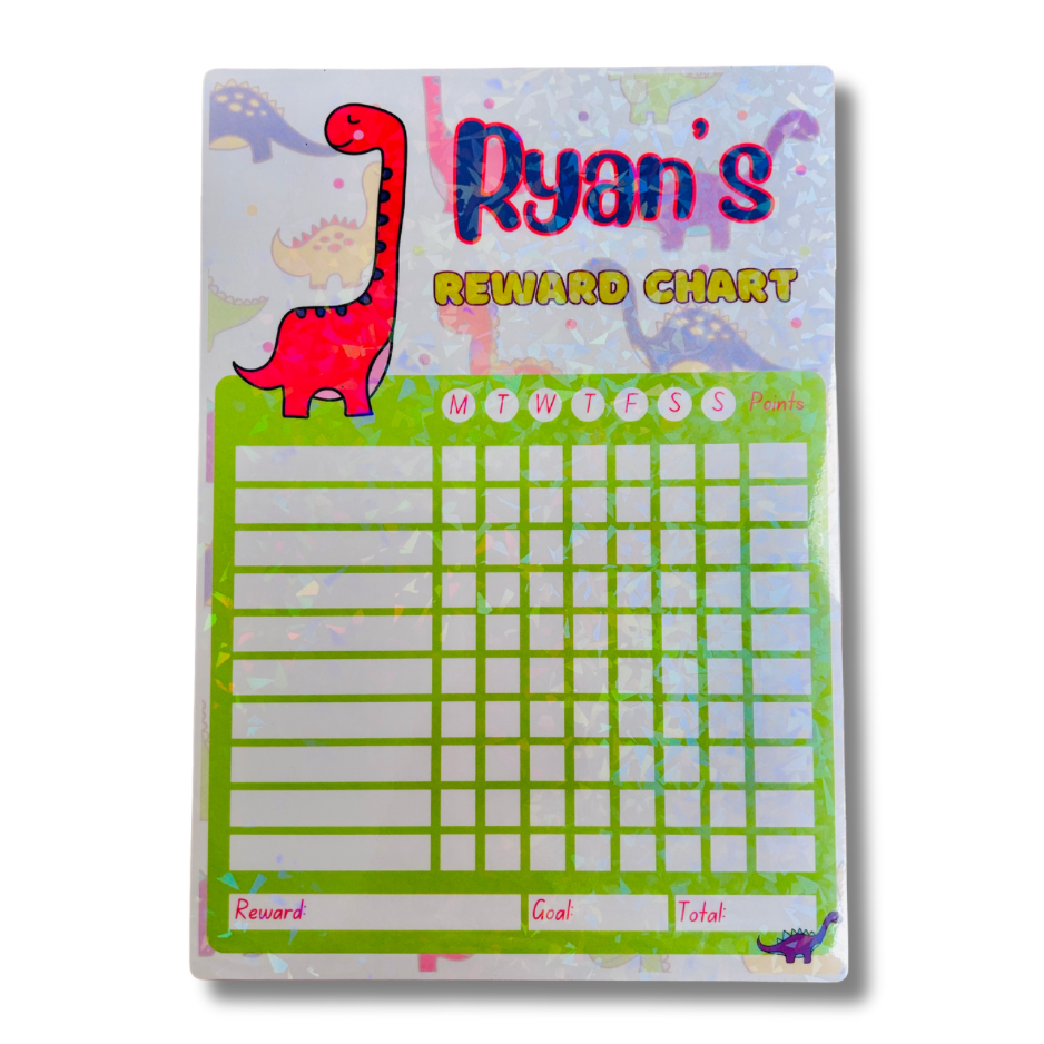 Personalised Dinosaur Reward Chart & Pen Set