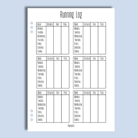 Running Log - Set of 20 Page Inserts