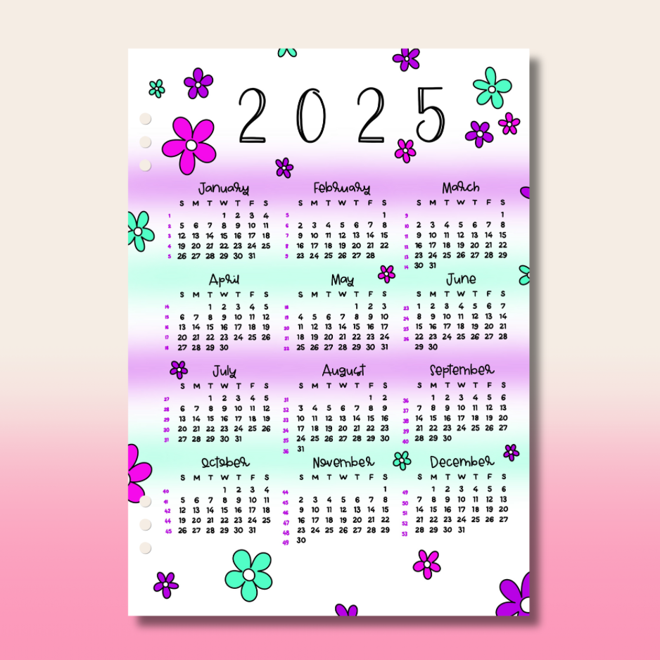 2025 Calendar - Single Page
