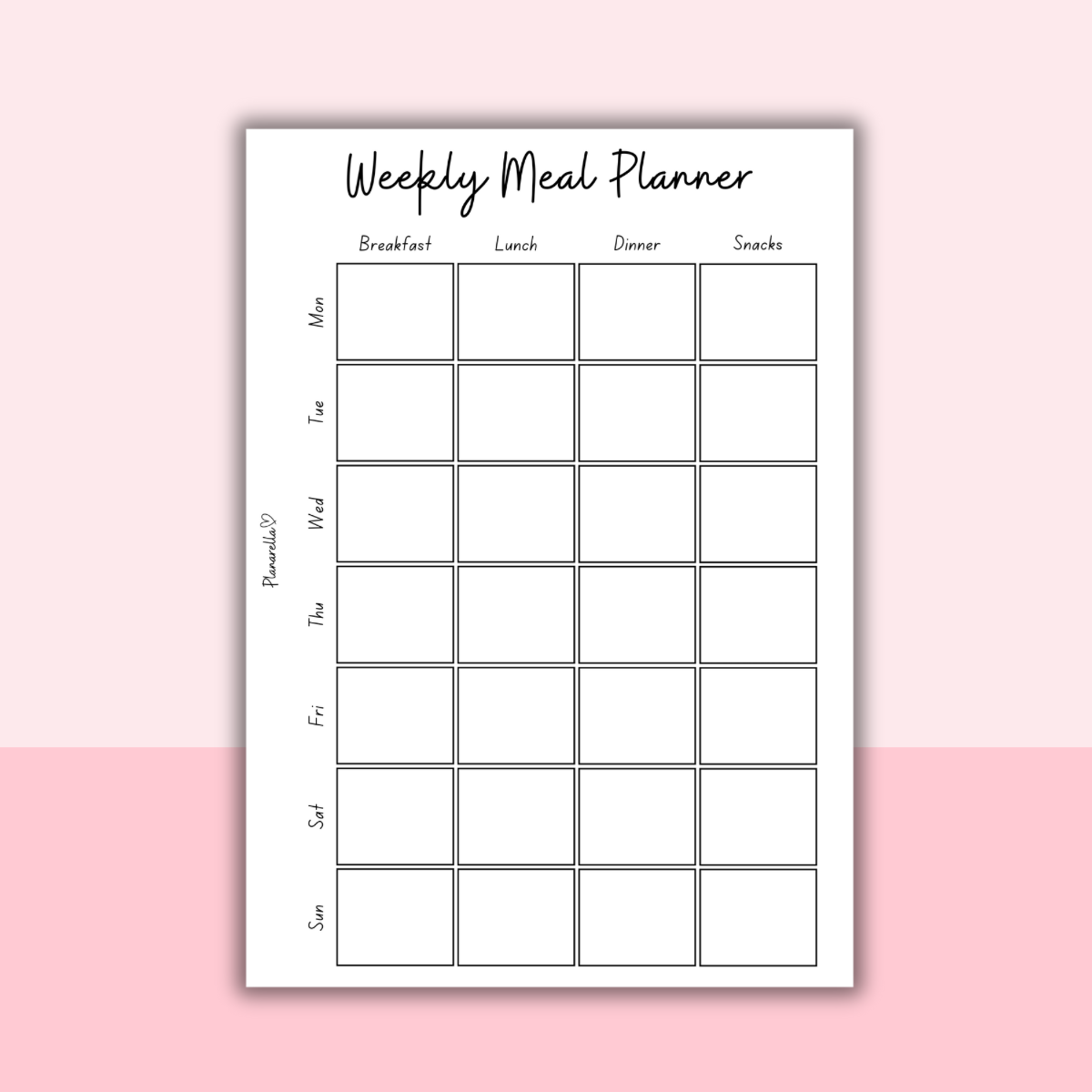 Weekly Meal Planner - Set of 20 Pages