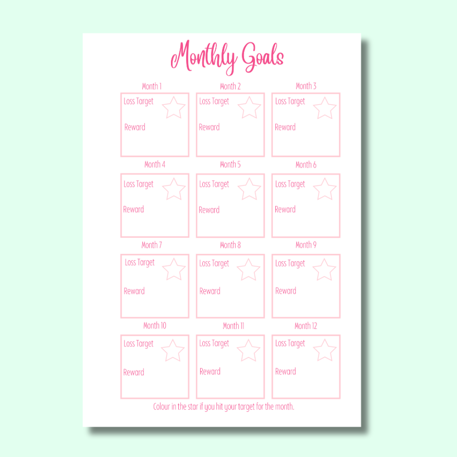 Strawberry Sparkles -Diet Planner - Page Insert Set