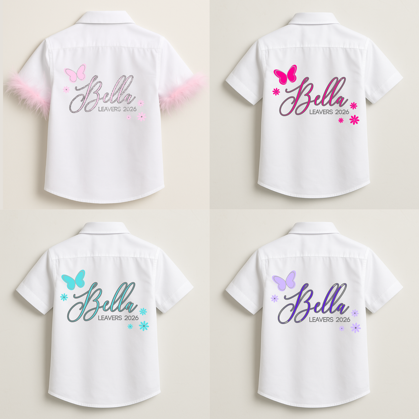 Personalised School Leavers Shirt - Butterfly Bloom