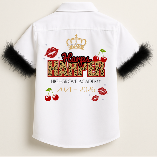 Personalised School Leavers Shirt - Wild Cherry