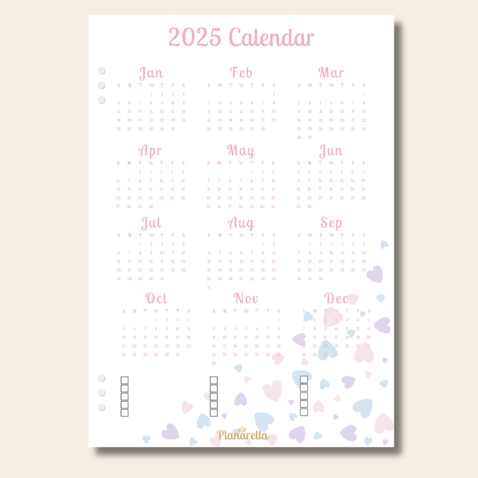 Key Calendar - Pastel Passion - Single Page Insert