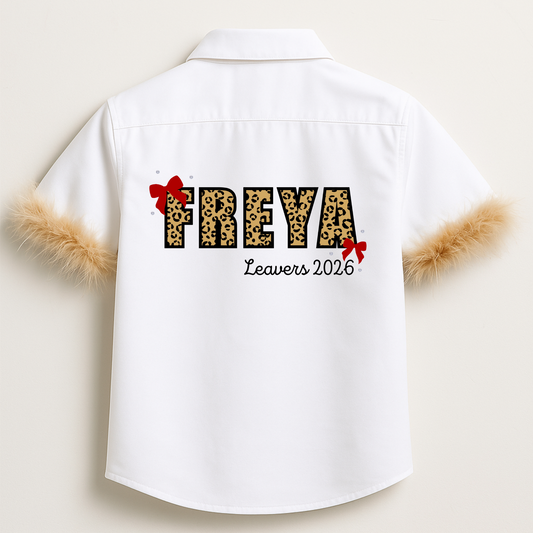 Personalised School Leavers Shirt - Cute Kitty