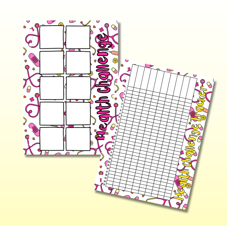 Blank Health Challenge - Double Page