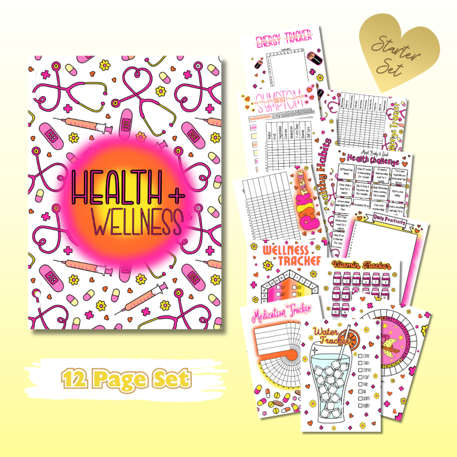 Health & Wellness Set - 1 Month Bundle - 12 Page Inserts & Page Divider