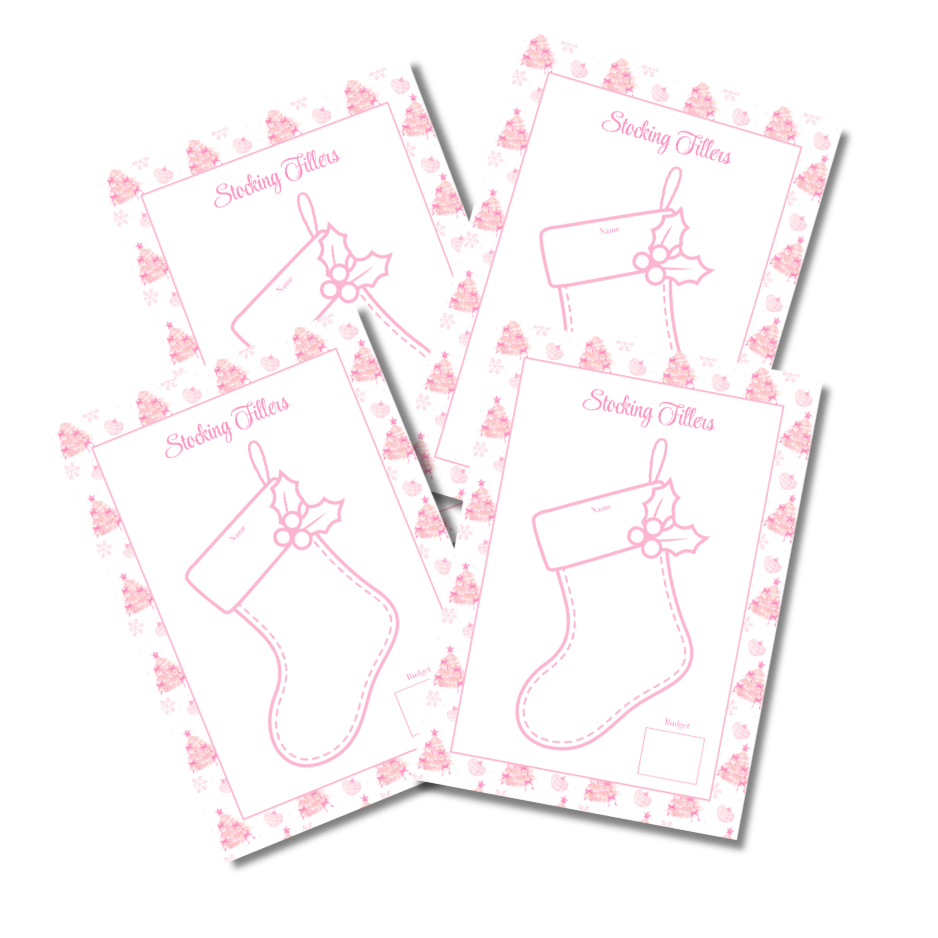 A4 Christmas Planner Refill Page Inserts - Pink Trees