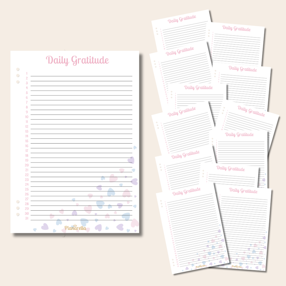 Daily Gratitude - Pastel Passion - Set of 12 Page Inserts
