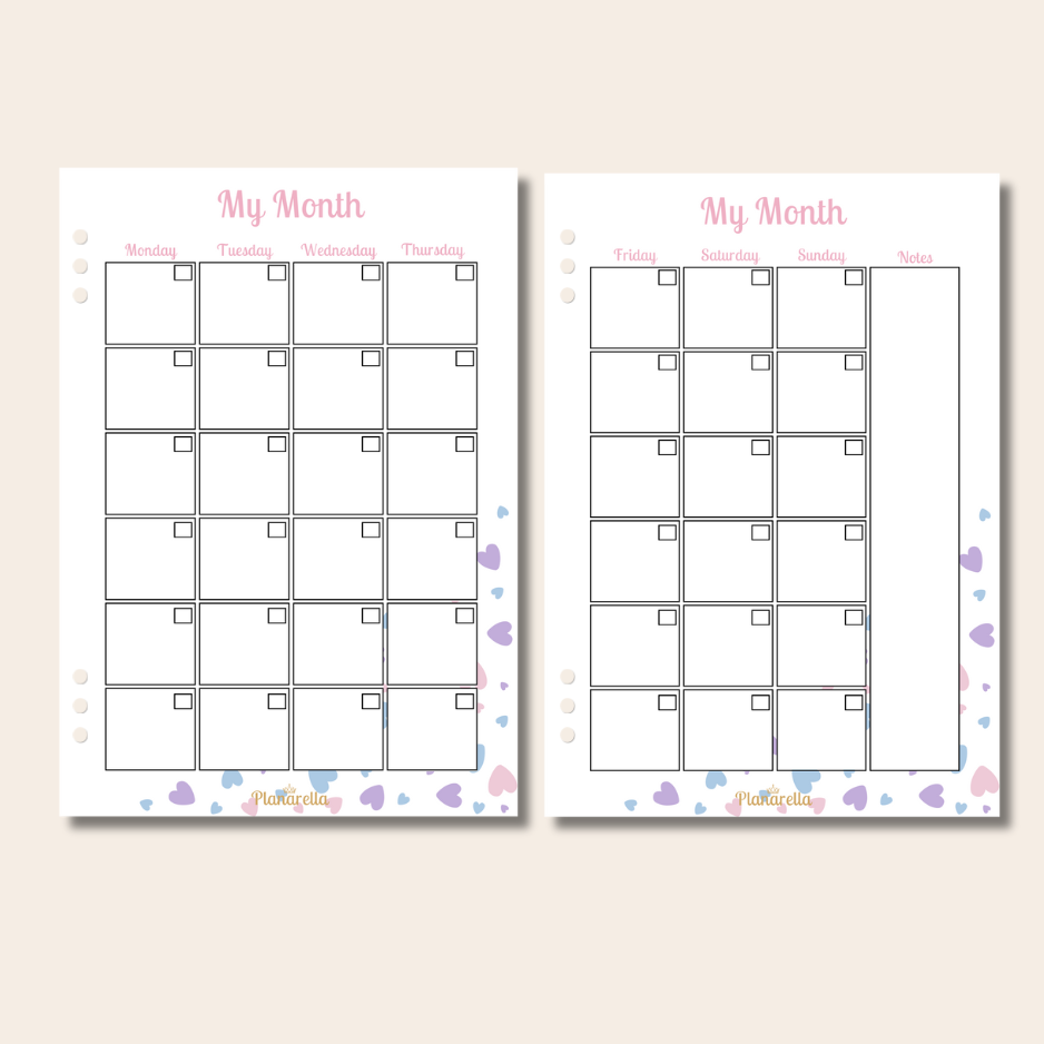 My Month - Pastel Passion - Set of 24 Page Inserts