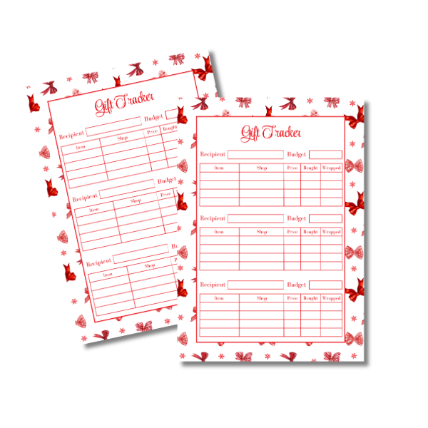 A4 Christmas Planner Refill Page Inserts - Red Bows