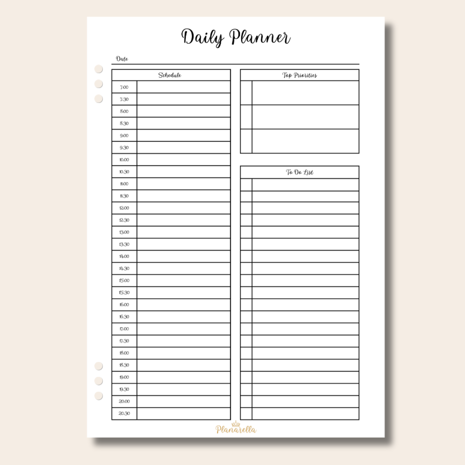 Classic Daily Planner - Page Inserts