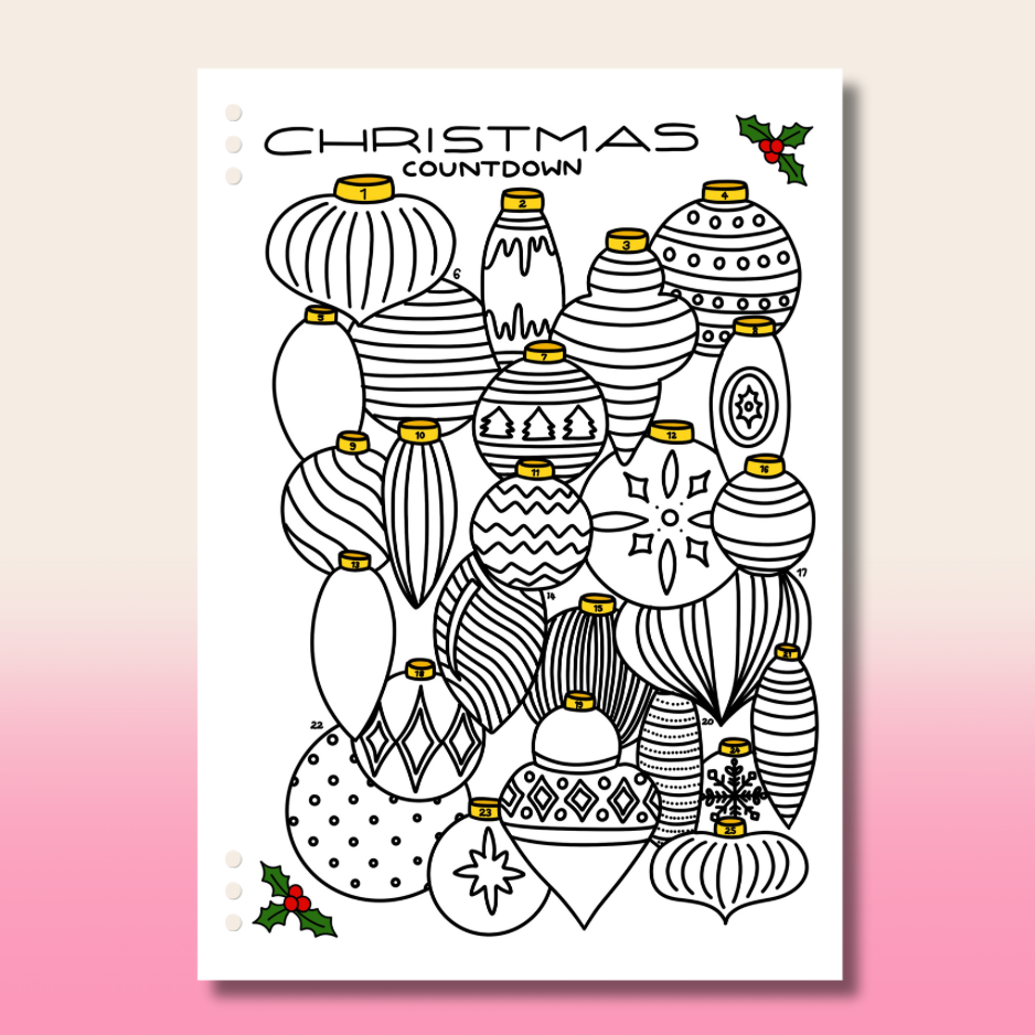 Christmas Ornaments Countdown - Single Page
