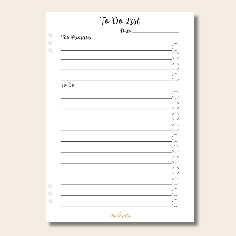 To Do List - Page Inserts