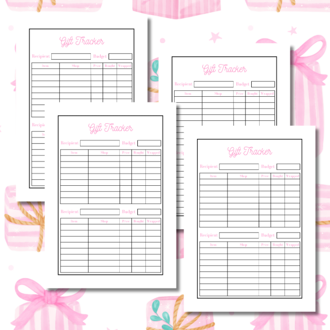 Pink Presents Christmas Planner