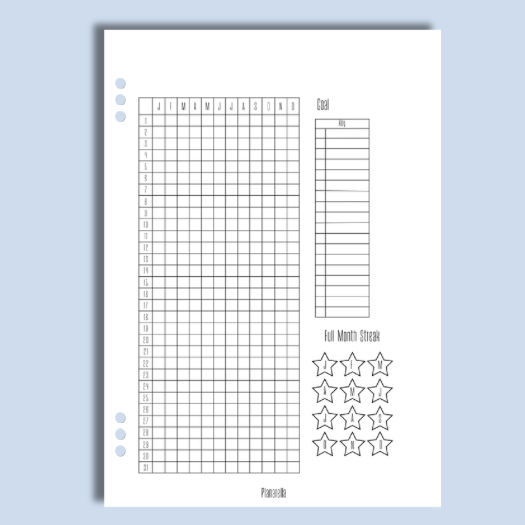 Blank Yearly Tracker - Single Page