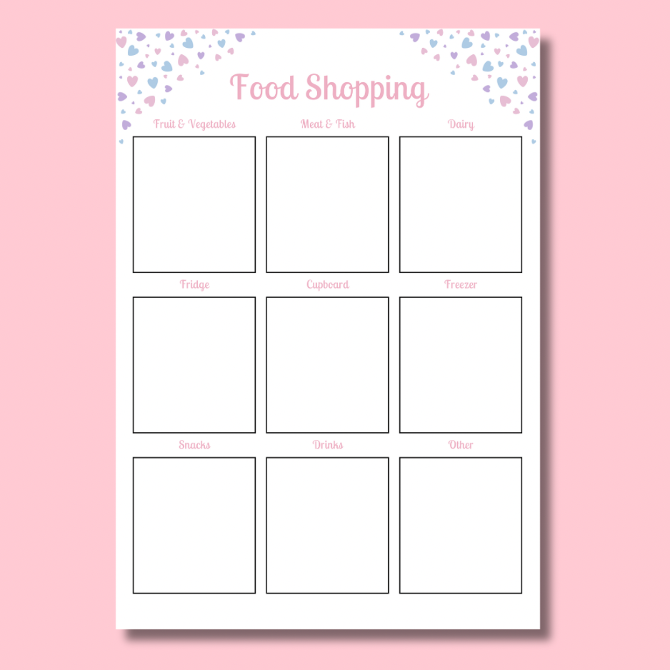 Food Shopping Notepad - Pastel Passion