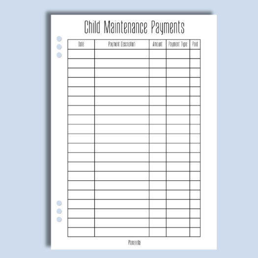 Child Maintenance Payments - Single Page