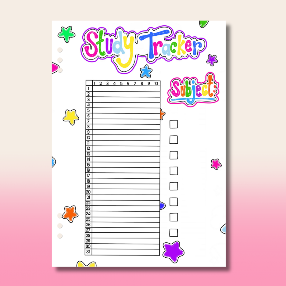 Study Tracker - Single Page