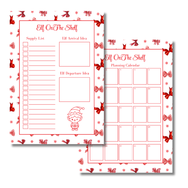 A4 Christmas Planner Refill Page Inserts - Red Bows