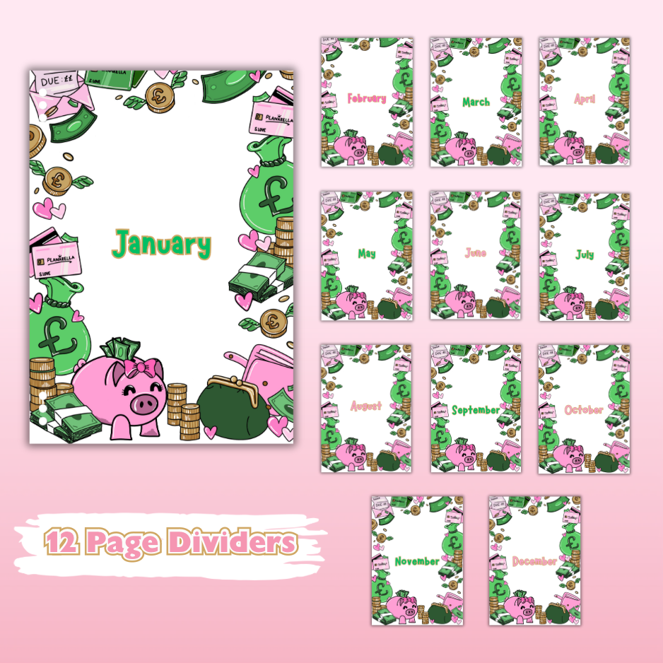 Money & Savings Set - 1 Year Bundle - 97 Page Inserts & 13 Dividers