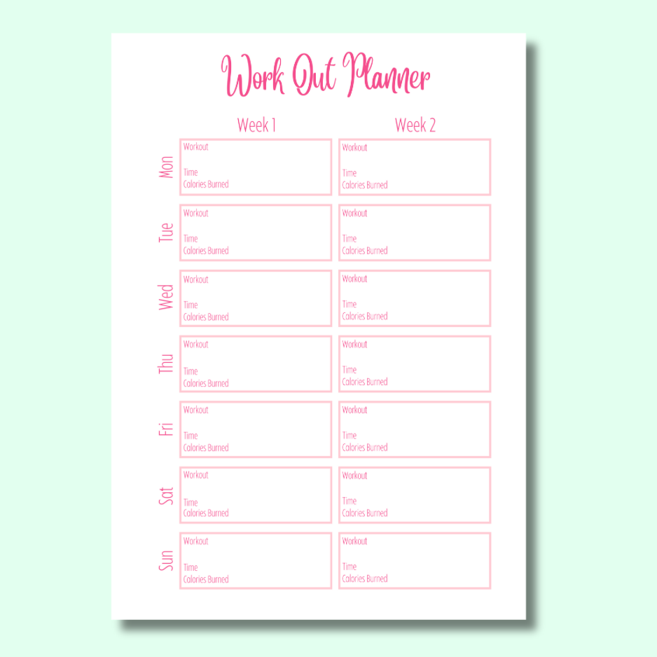 Strawberry Sparkles -Diet Planner - Page Insert Set