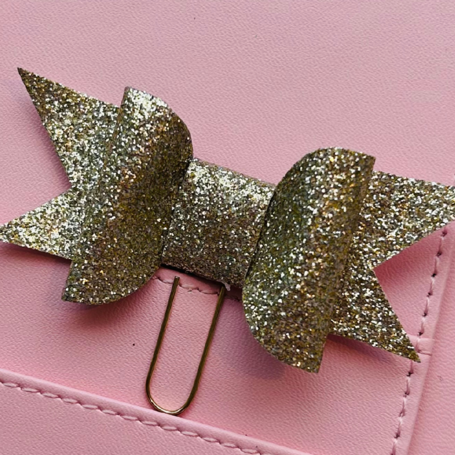 Golden Crown Bow Paper Clip