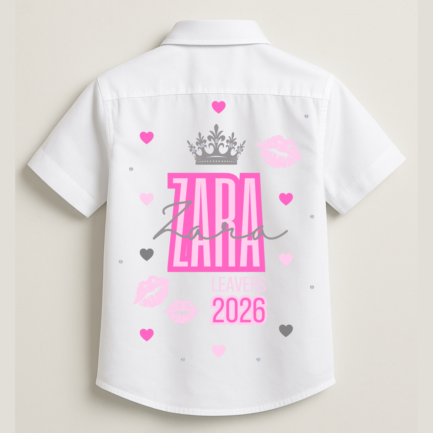 Personalised School Leavers Shirt - Queen of Kisses