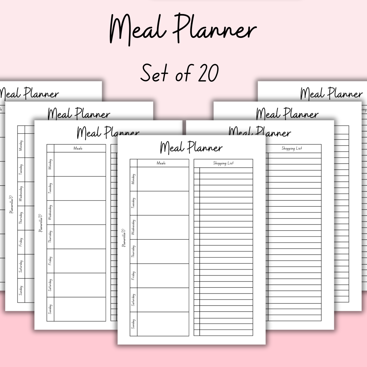 Meal Planner - Set of 20 Pages