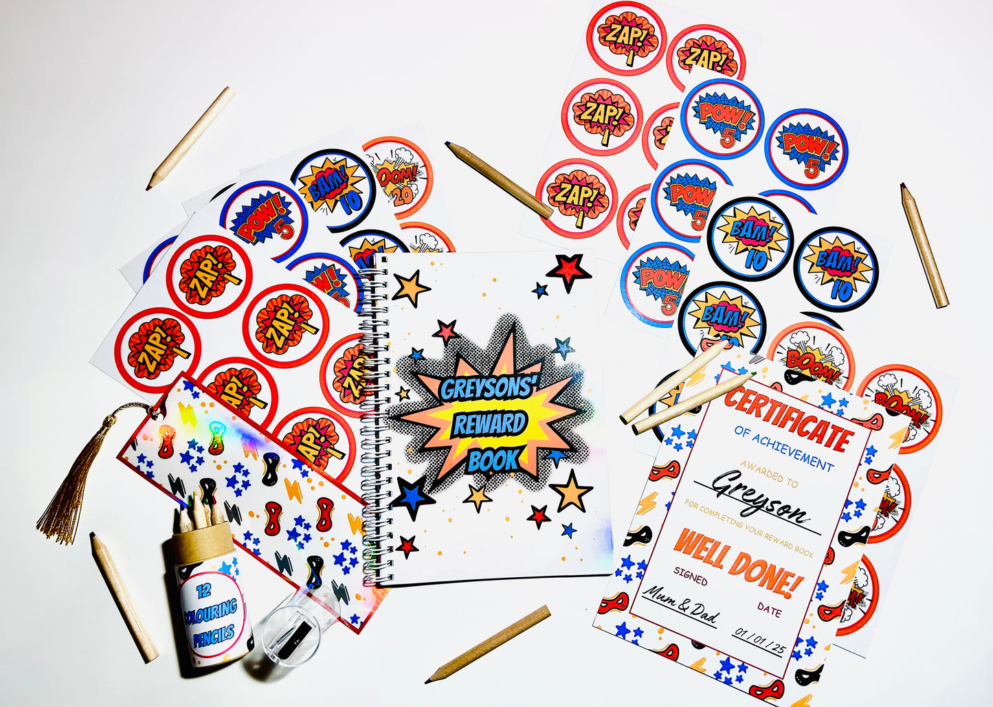 Personalised Superhero Reward Book Set