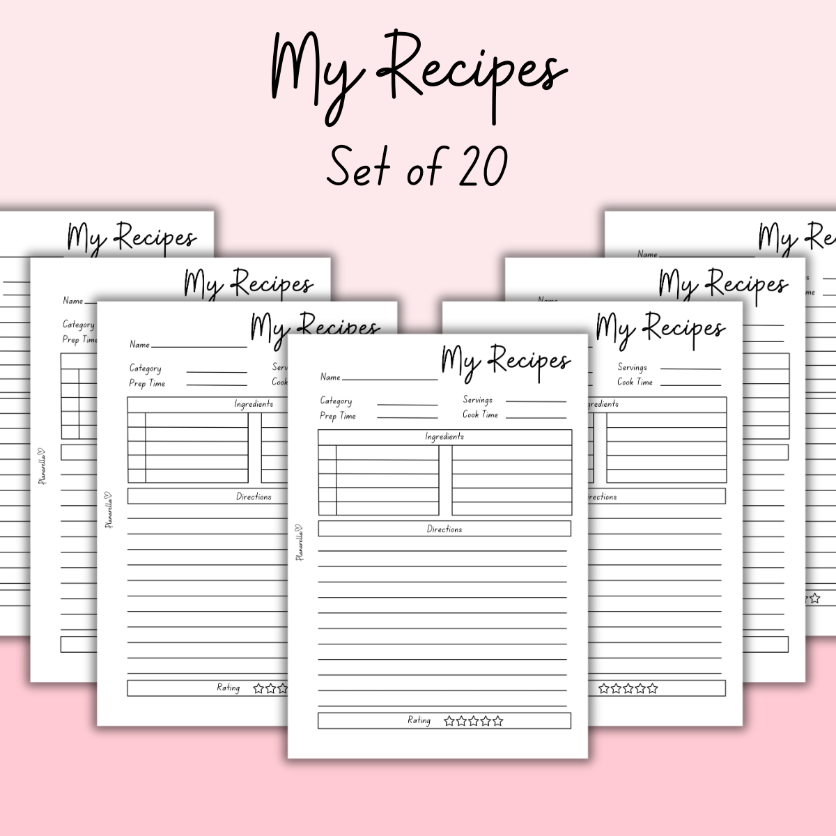 My Recipes - Set of 20 Pages