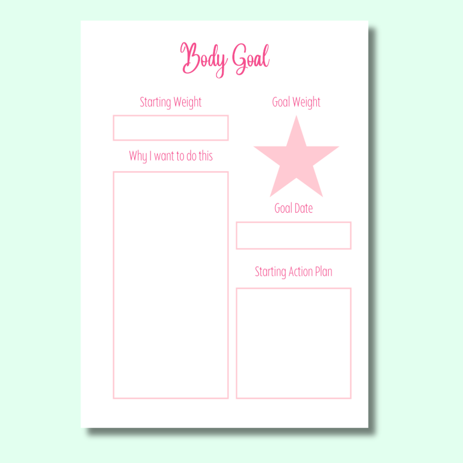 Strawberry Sparkles -Diet Planner - Page Insert Set