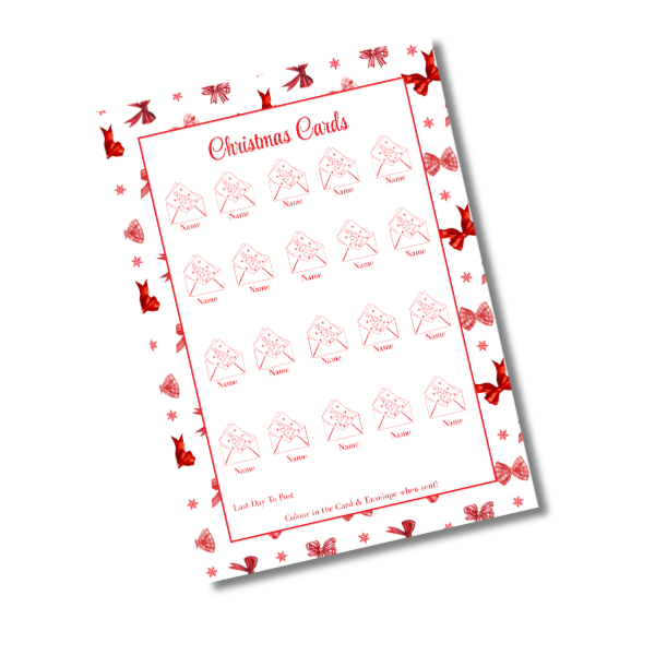 A4 Christmas Planner Refill Page Inserts - Red Bows