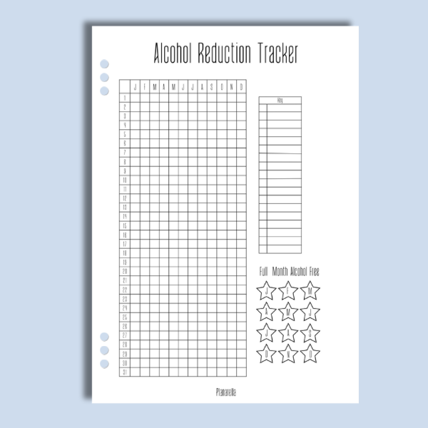 Alcohol Reduction Tracker - Single Page
