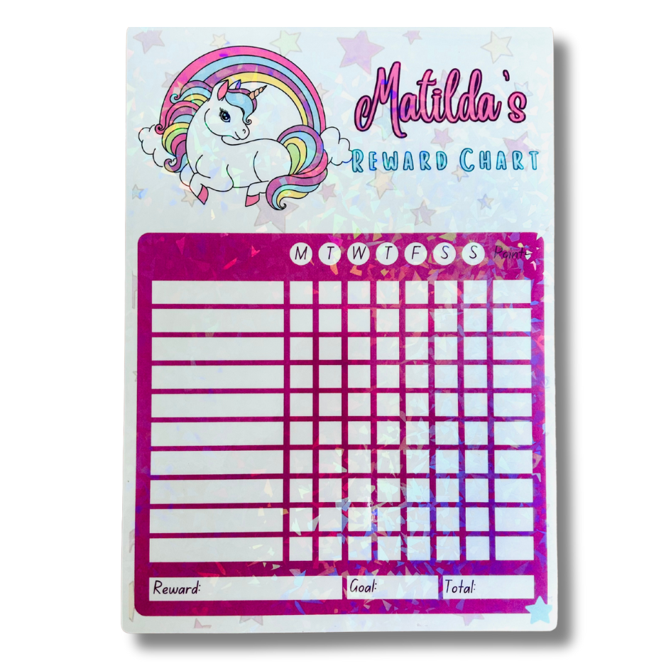 Personalised Unicorn Reward Chart & Pen Set