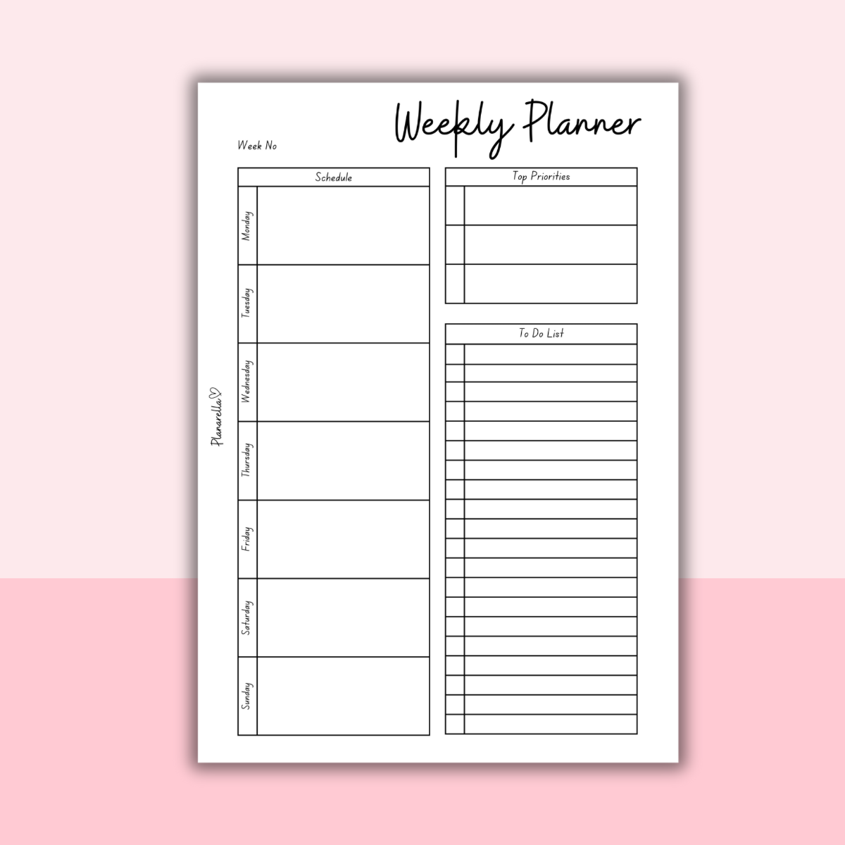 Weekly Planner - Set of 20 Pages