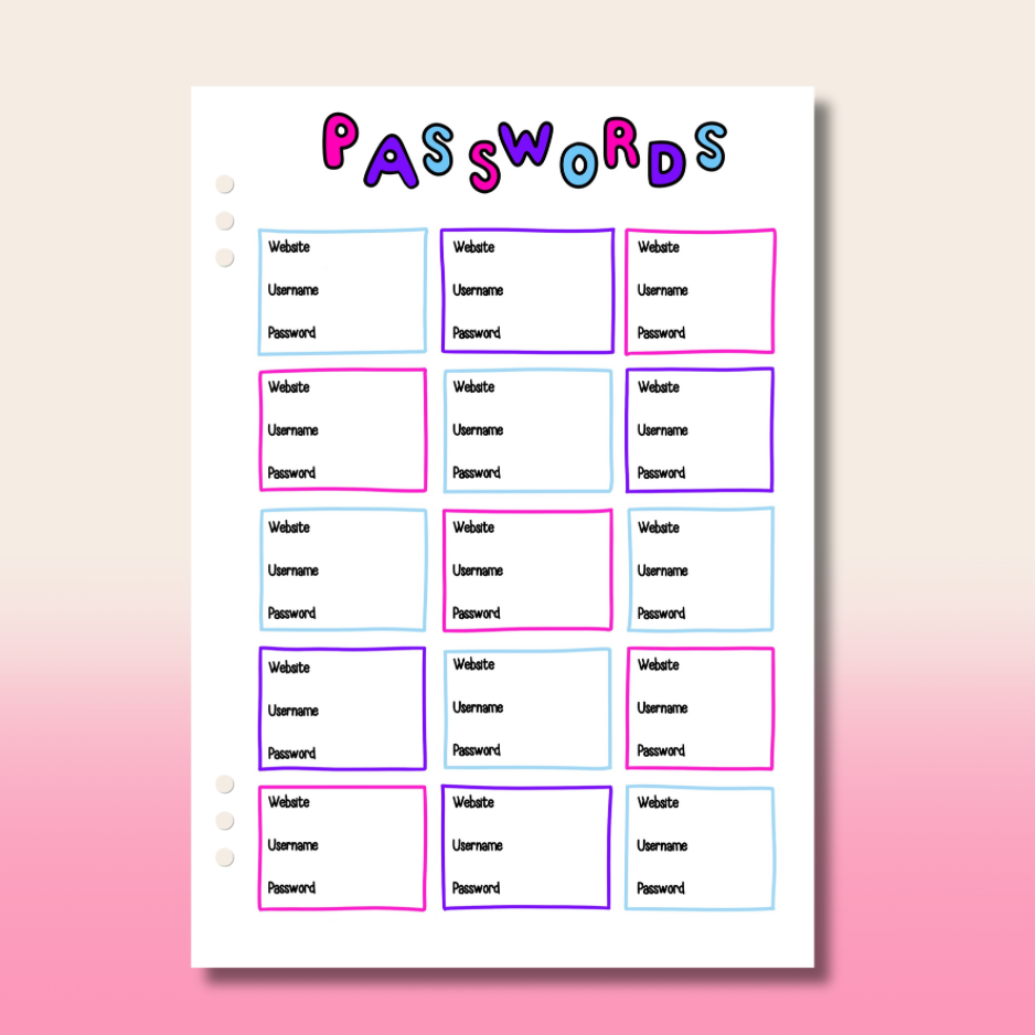 Password & Log In Tracker