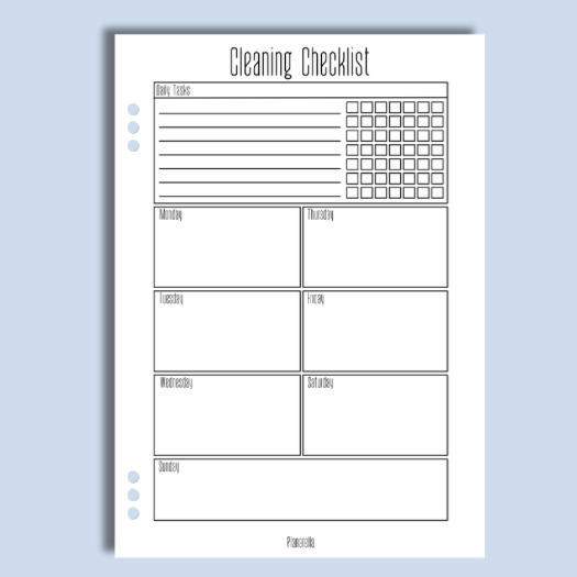 Cleaning Checklist - Set of 20 Page Inserts