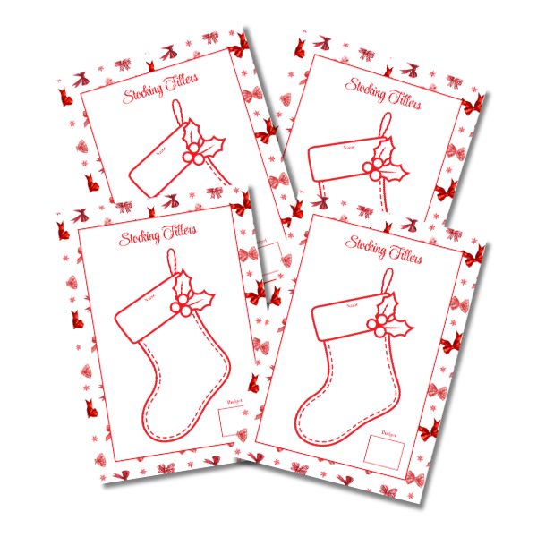 A4 Christmas Planner Refill Page Inserts - Red Bows