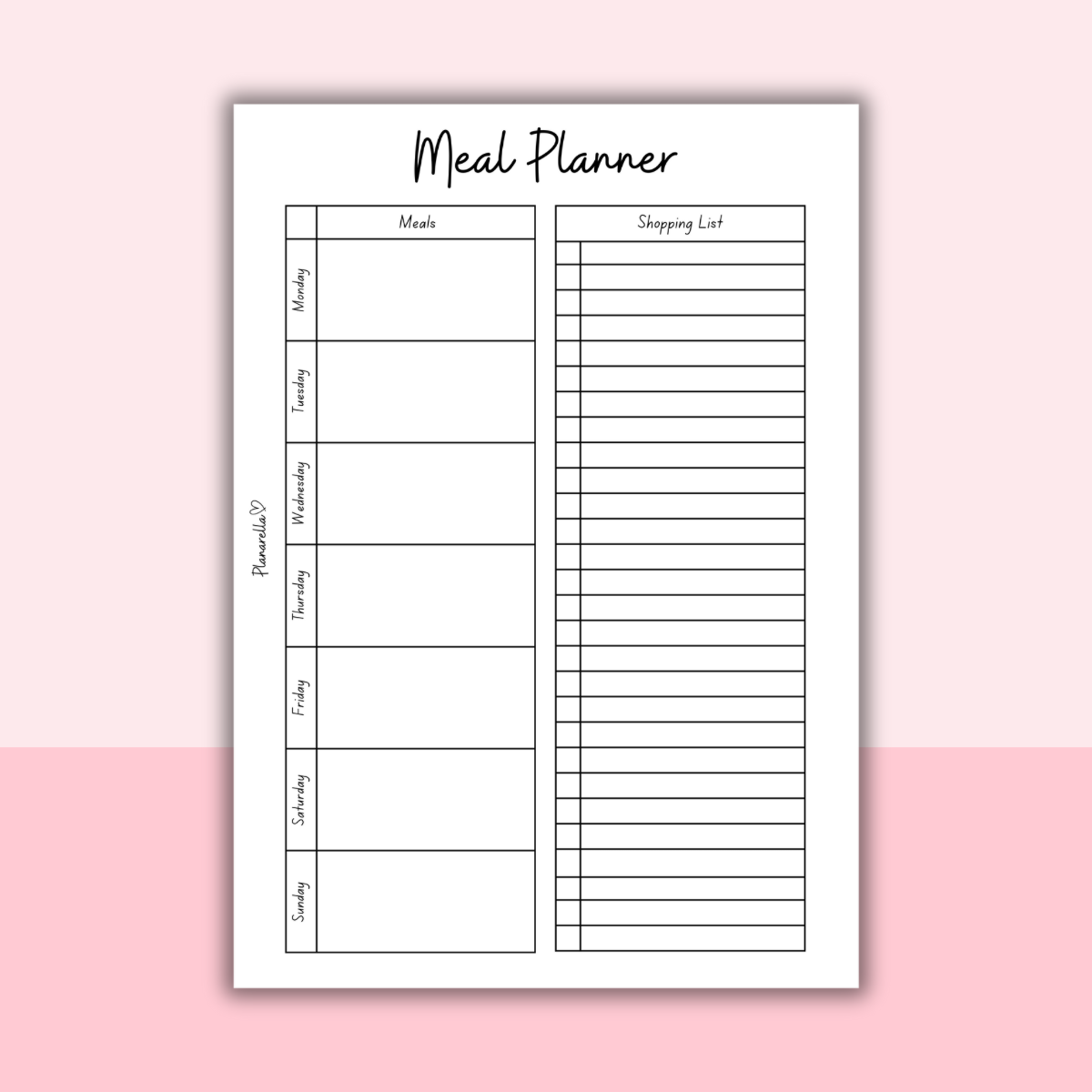 Meal Planner - Set of 20 Pages