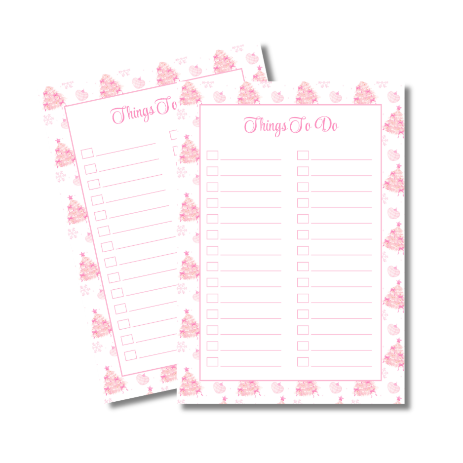 A4 Christmas Planner Refill Page Inserts - Pink Trees