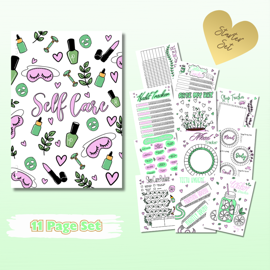 Complete Self Care Set - 1 Month Bundle - 11 Page Set + Divider
