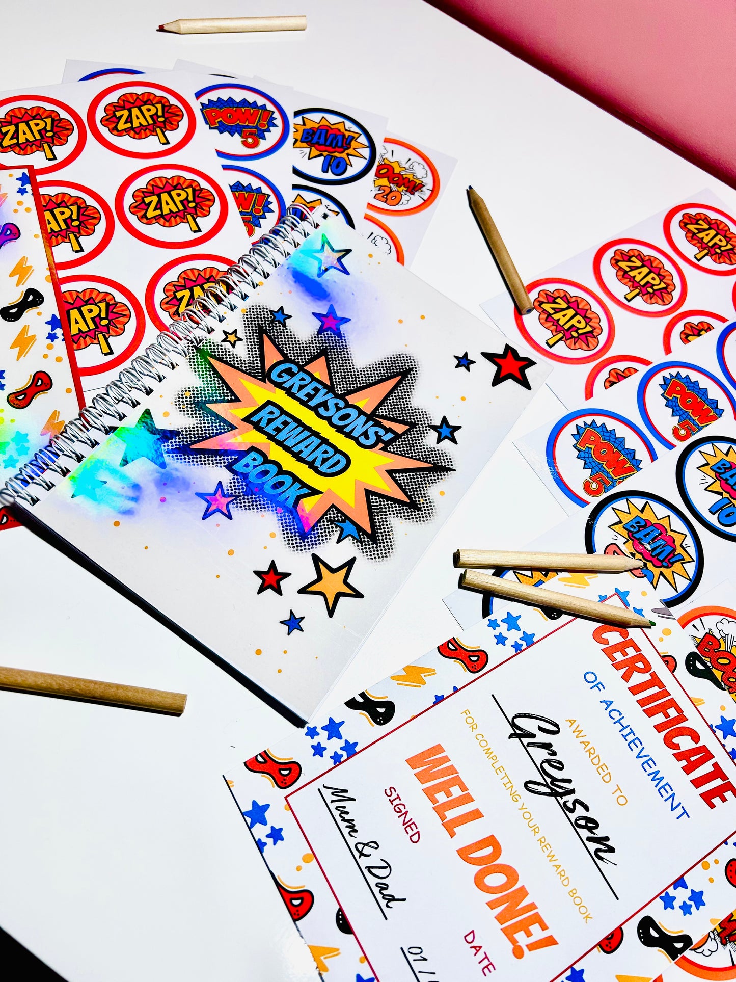 Personalised Superhero Reward Book Set
