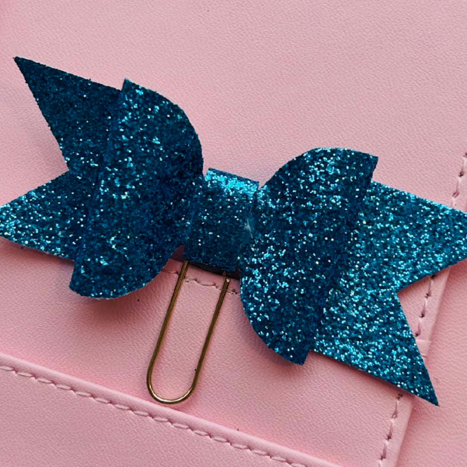 Jasmine Glitter Bow Paper Clip