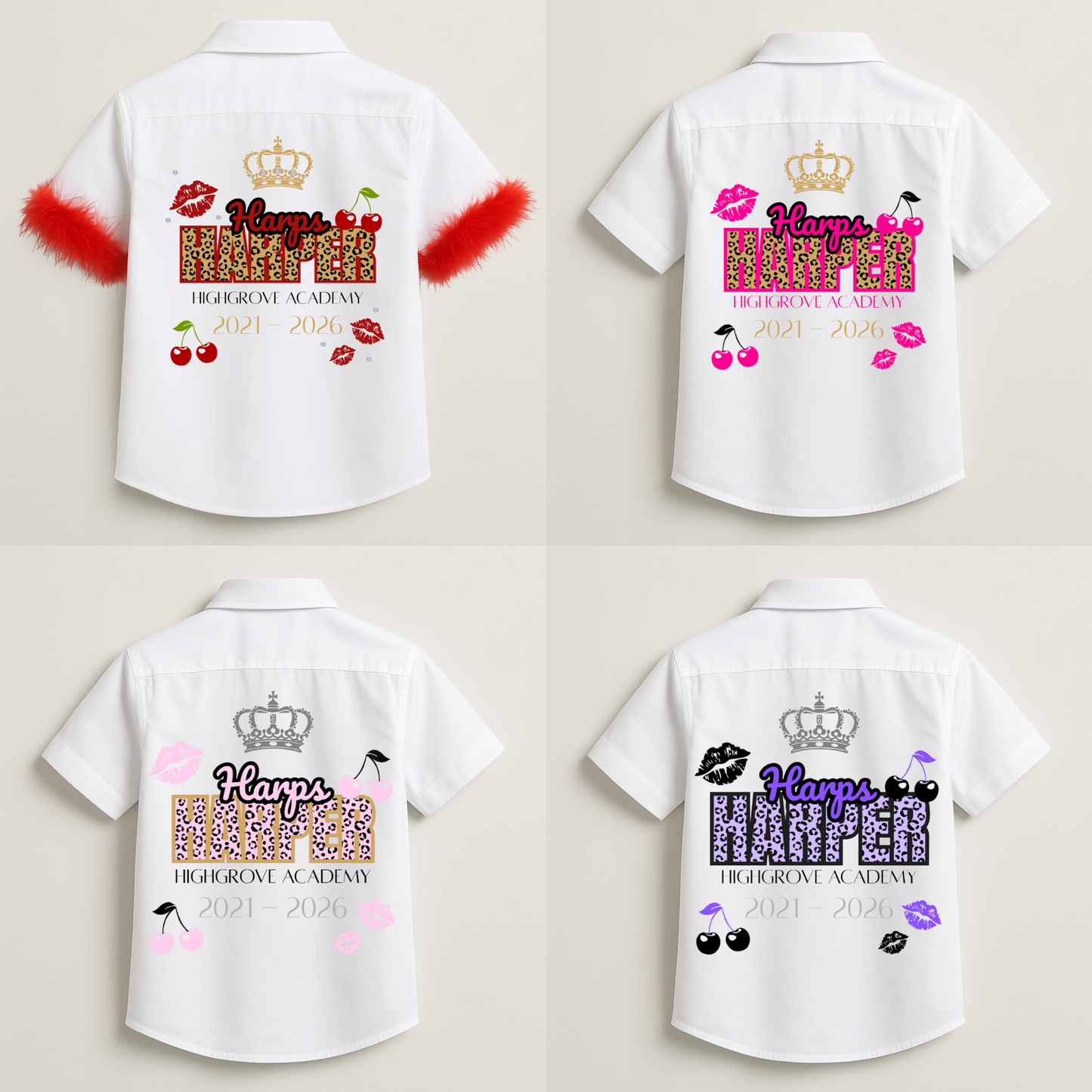 Personalised School Leavers Shirt - Wild Cherry